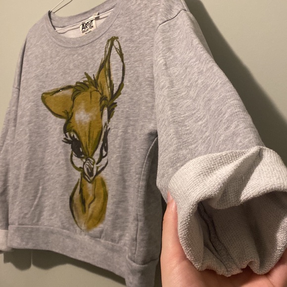 Disney Artist Collection Bambi Gray Sweater (Size M) - Picture 7 of 8